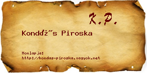 Kondás Piroska névjegykártya