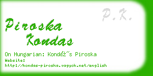 piroska kondas business card